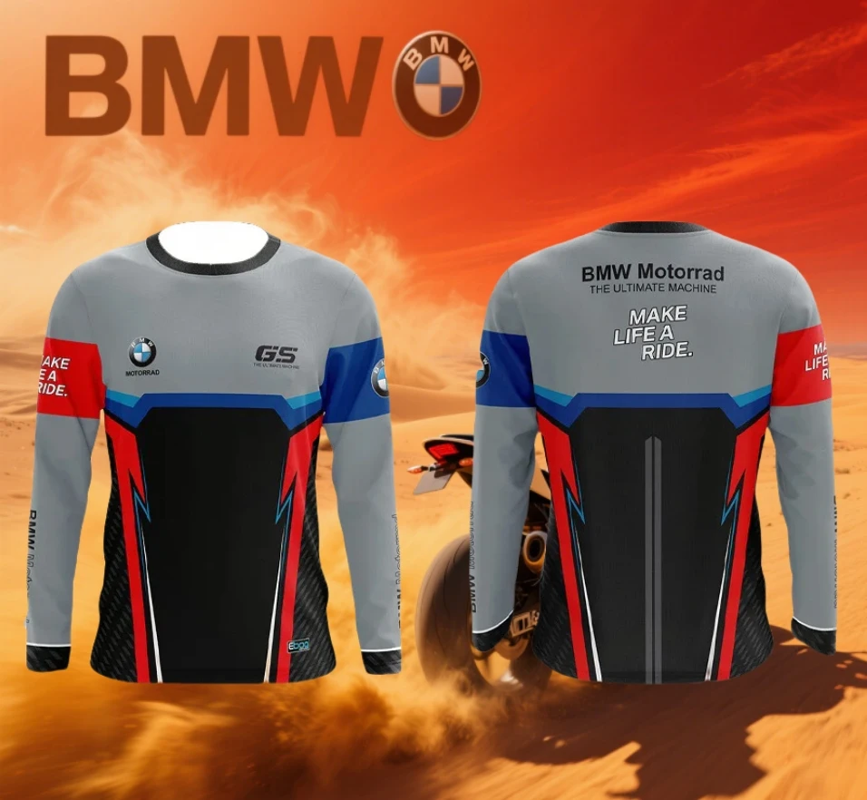 

Лето 2022, мотоциклетный костюм BMW GS, мужская быстросохнущая футболка с длинными рукавами, гоночный костюм, повседневный и дышащий, новая мода