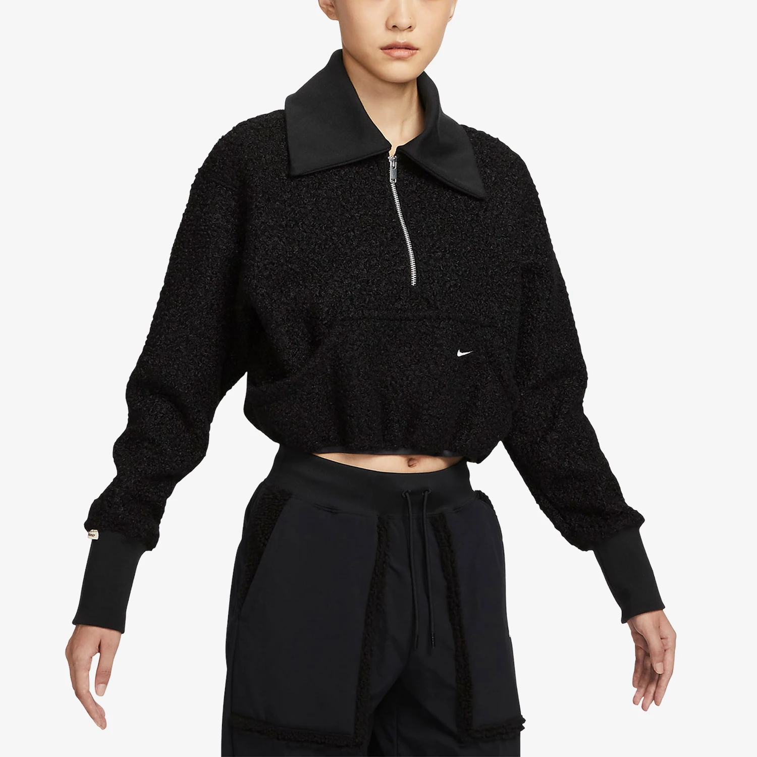 

Натуральная женская флисовая ветрозащитная куртка Nike FB8786-010