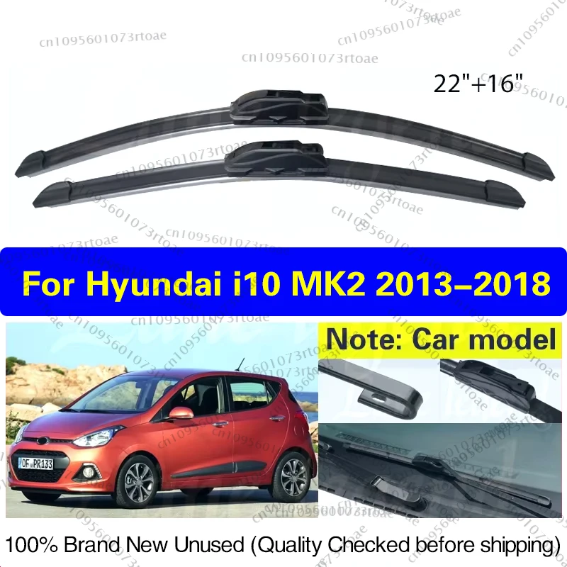 

Для Hyundai i10 MK2 2013-2018 автомобильные передние щетки стеклоочистителя из мягкой резины, чистое окно, лобовое стекло 22 "+ 16" автомобильные аксессуары