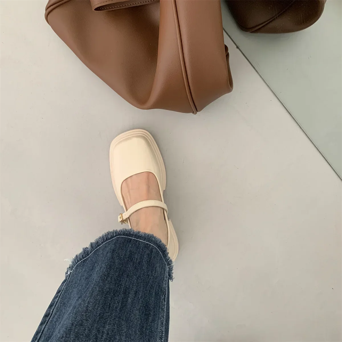 Soft Soles Women Shoe Comfortable Japanese Thick Soled Leather Shoes Women Spring Autumn New 2024 British Style Shoes for Women