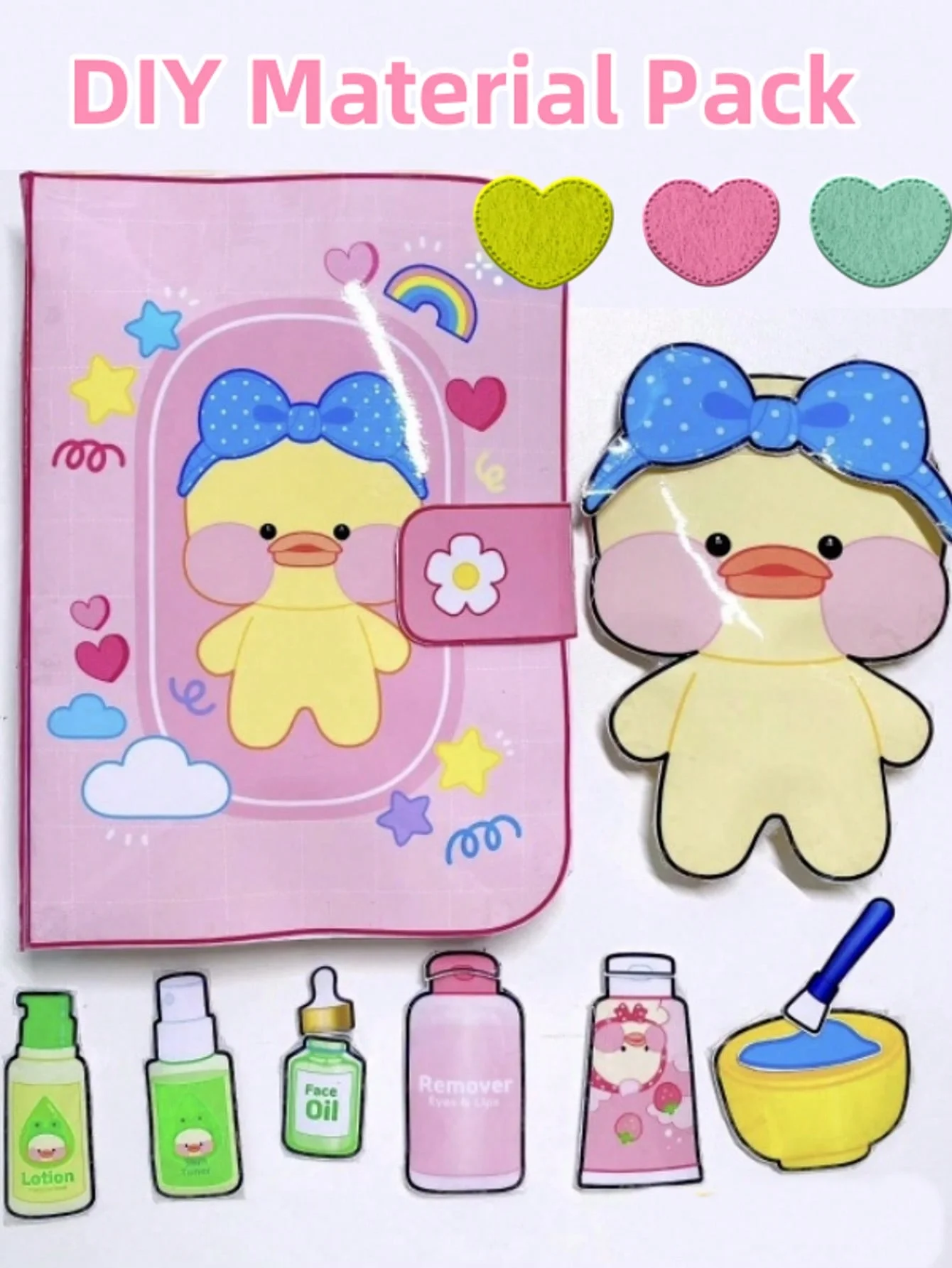 Duck and Duck Beauty Salon Cute Pinch Music Quiet Book Decompression Handmade DIY Material Pack Non Finished Products Need to Be