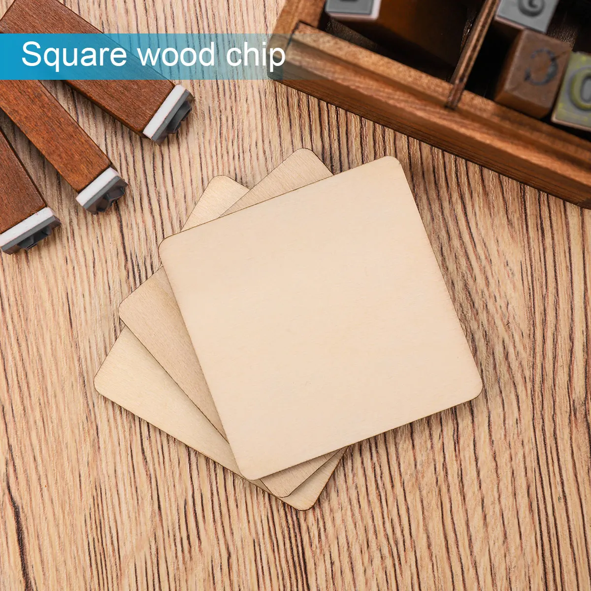 

VORCOOL 50Pcs Wooden Cup Coaster Square Simple Heat Resistant Cup Holder Pad Solid Coffee Tea Bowl Holder Pad (5x5cm)