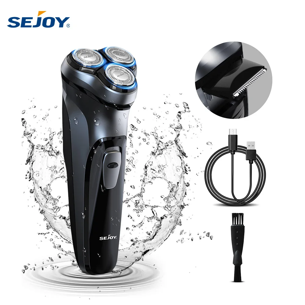 

Электробритва Sejoy для мужчин, перезаряжаемая, с тремя плавающими головками, триммер для бороды BLASTO1
