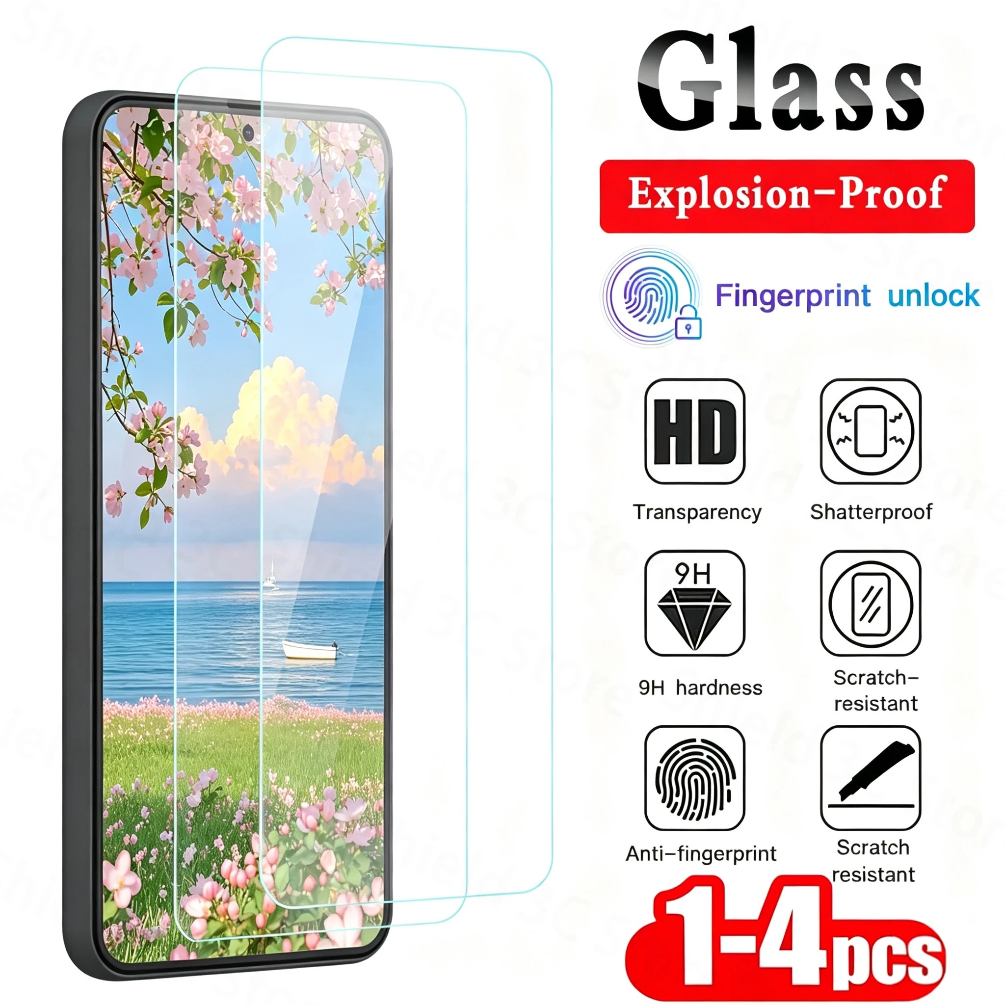 1-4PCS HD Screen Protector Film For Samsung S26 S25 S24 Ultra S23 S22 Plus S25 Edge Fingerprint Unlock Protective Tempered Glass