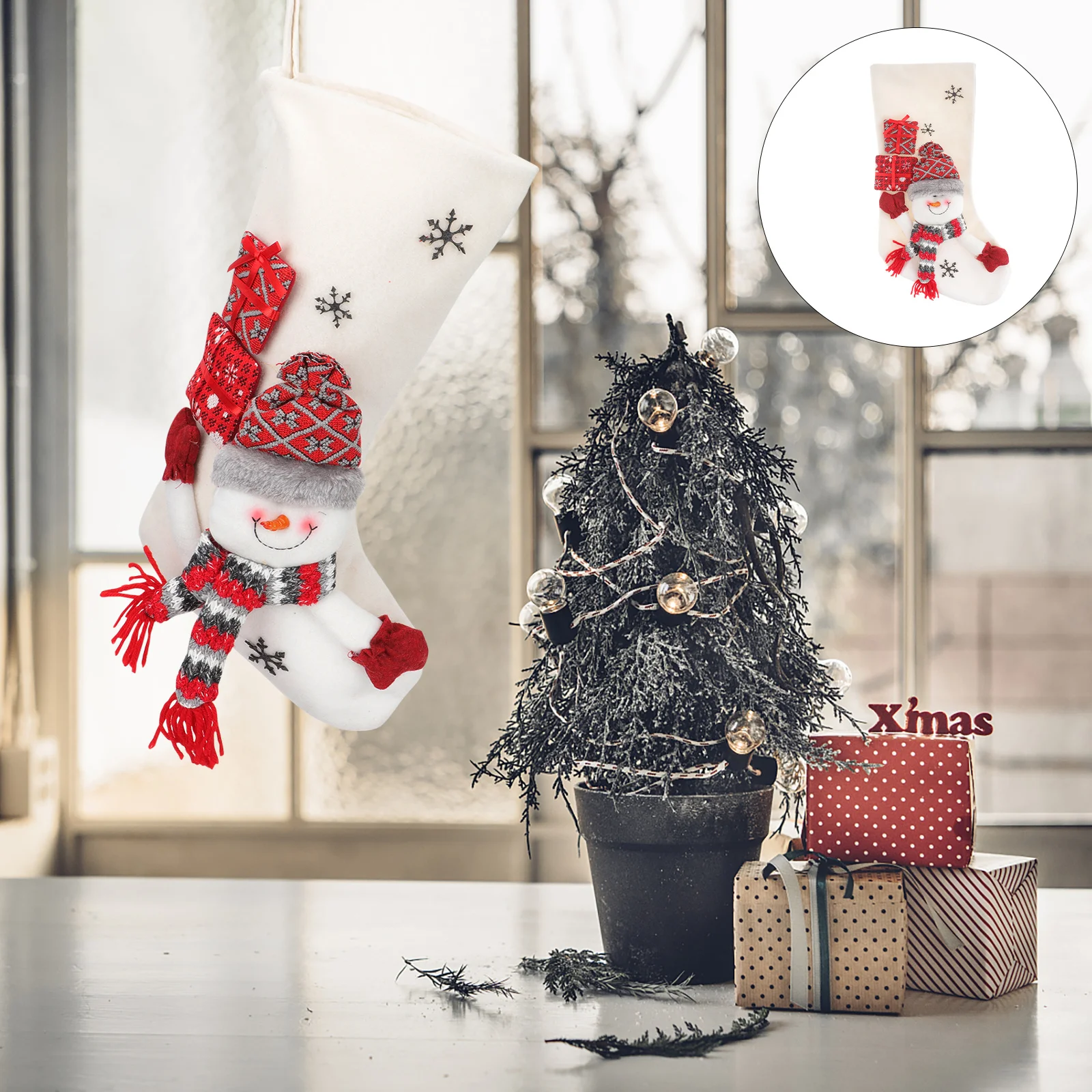 

Christmas Stocking Gift Bag Xmas Hanging Ornament Candy Organizer Xmas Tree Decoration Festive Stockings Christmas Stockings