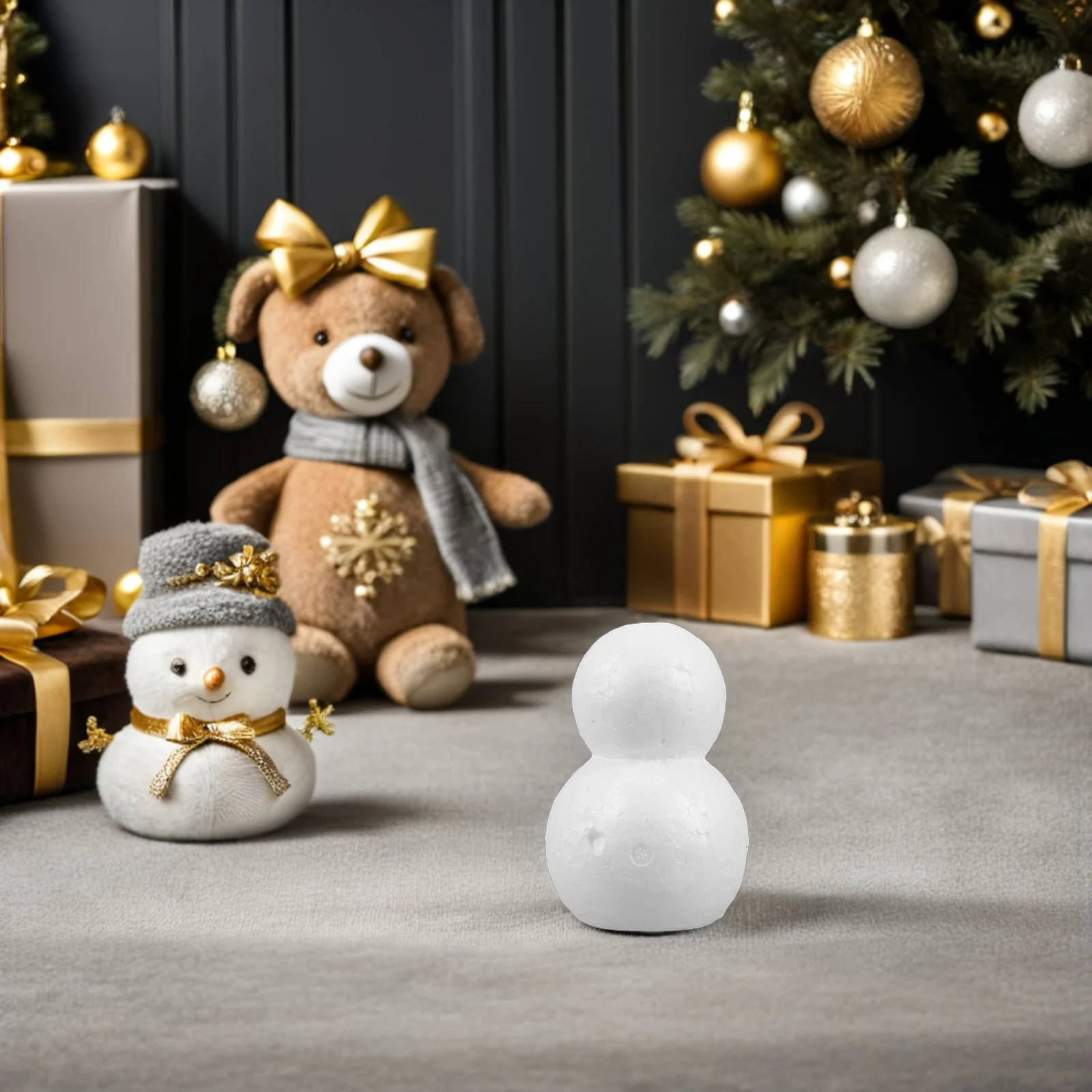 

15Pcs Christmas White Polystyrene Snowman Foam Craft DIY Shapes Painting Flower Arranging Mini Figures 9.5cm Foam Snowman Models