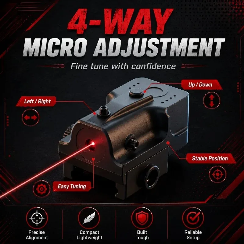 Multi‑Usage DIY Hobby Red‑beam Decor Accessory, Four‑Way Tunable Positioning Indicator for Hand‑built Model Projects