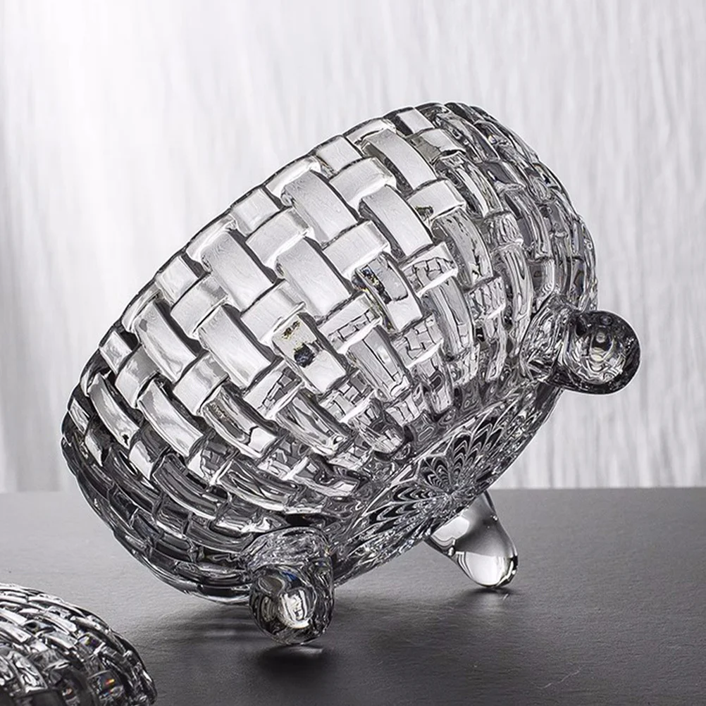 

Glass Candy Jar with Lid for Snacks Dried Fruits Clear Craft Decoration Home Can Embossed Glass Jar Household Jewelry Jars