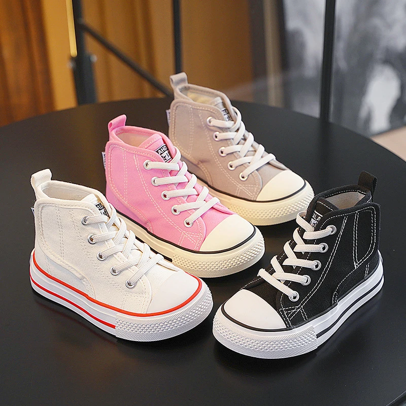 Spring Summer Low High Kids Canvas Designer Shoes Children's Sports Sneakers Boys Girls Casual Running Board Shoes Teen Footwear