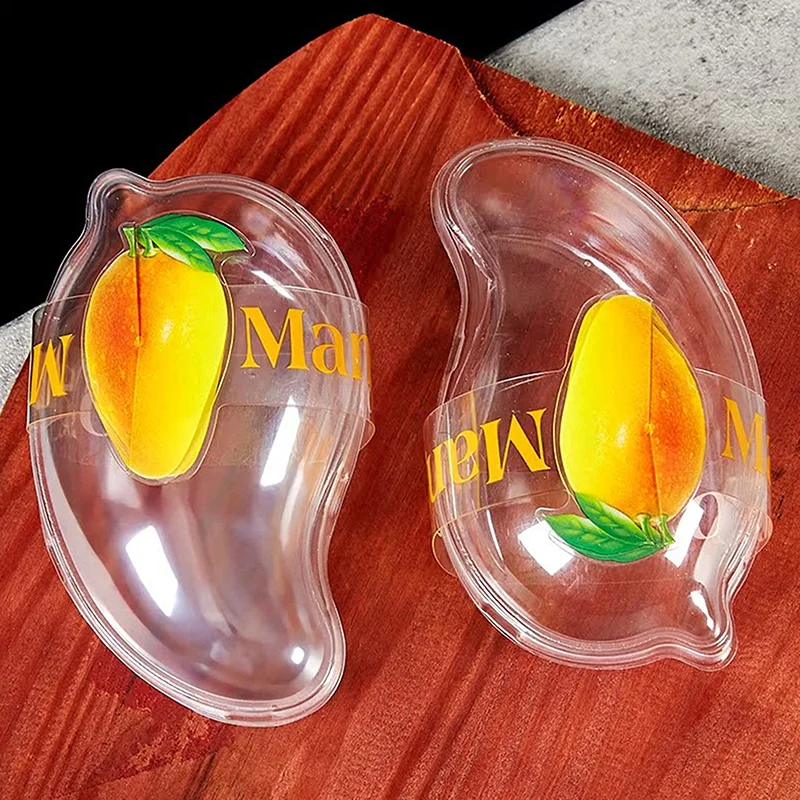 Picture 4: 〔CC11〕10Pcs Creative Mango Shape Disposable Dessert Cake Plastic Cup DIY Cake Cream Mousse Packaging Box With Clear Cover