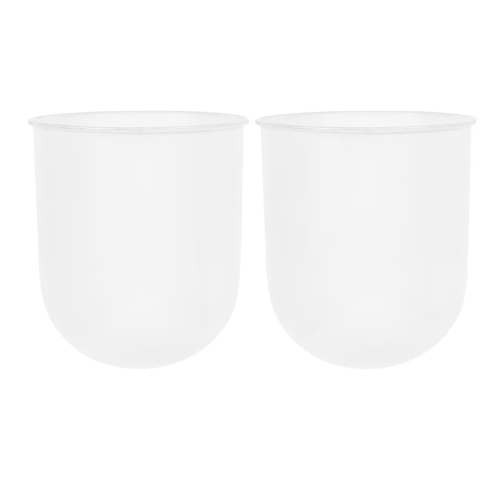 2 Pcs Toilet Brush Base Cup Dispenser Flushable Drain Container Cleaning Plastic Holder