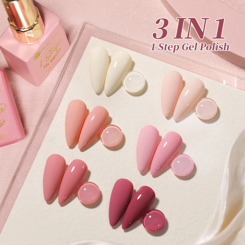 UR SUGAR 15 ml New Bean Paste 1-Step-Gel-Nagellack, kein Decklack erforderlich, Nude Brown Series, langlebig, Soak Off UV-Gel-Maniküre