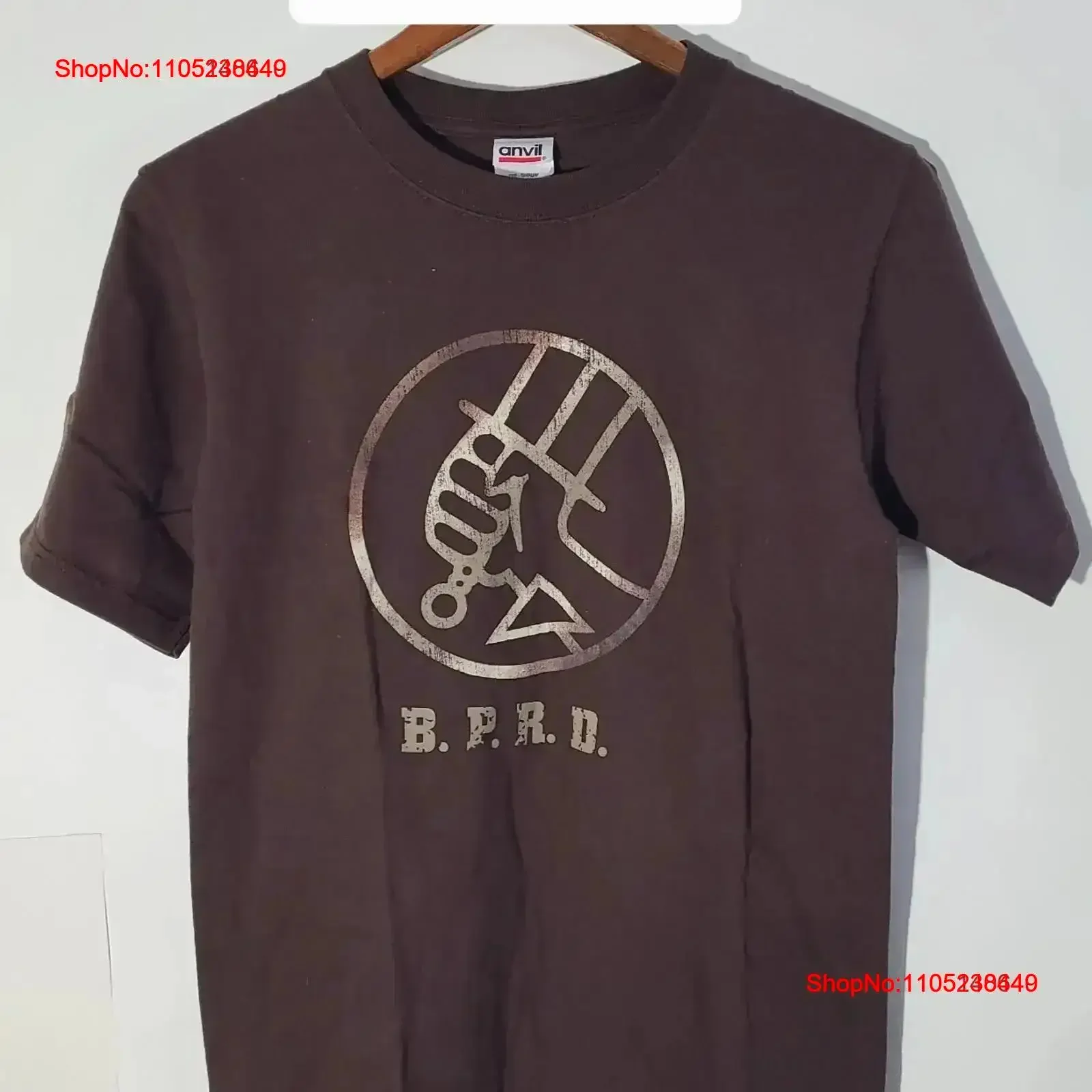 2008 Hellboy II The Golden Army BPRD Movie Promo 2 Sided Brown Small T Shirt vintage Washed graphic streetwear Comfortable