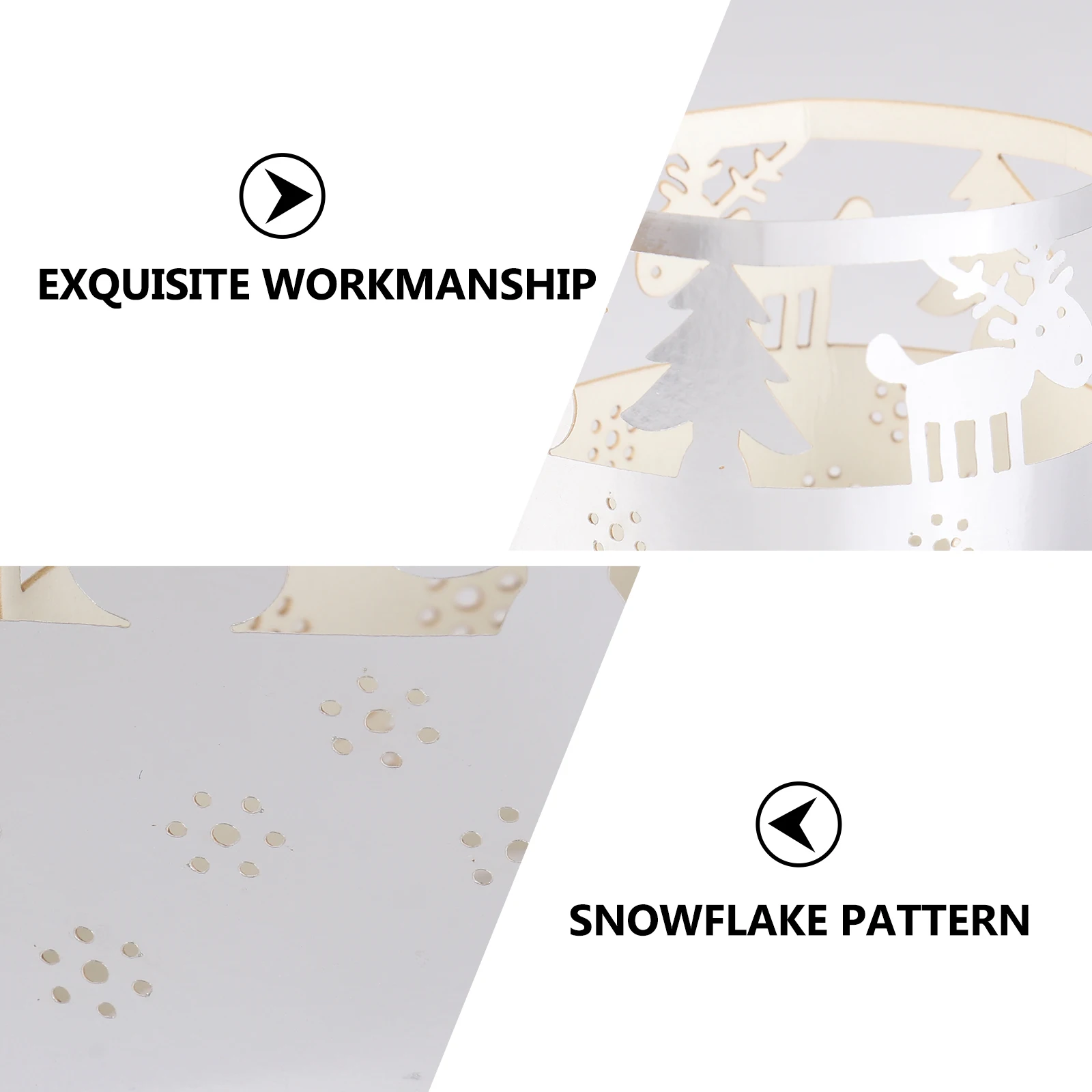 Paralume creativo in carta con fiocco di neve natalizio da 50 pezzi, modello cavo, paralume romantico per decorazione festa di Natale