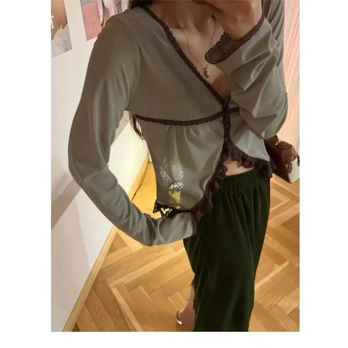 2026 Summer New Casual Versatile Splicing Lace Thin Sunscreen Top Cardigan