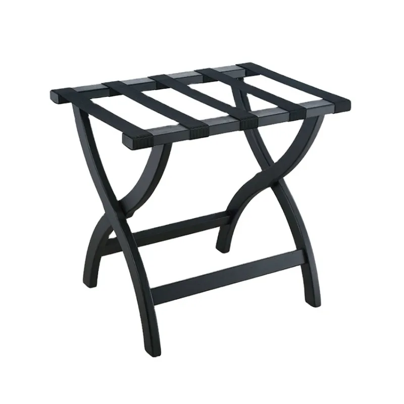 Black Folding Hotel Luggage Rack Wood Suitcase Stand Baggage Luggage rack hotel bedroom