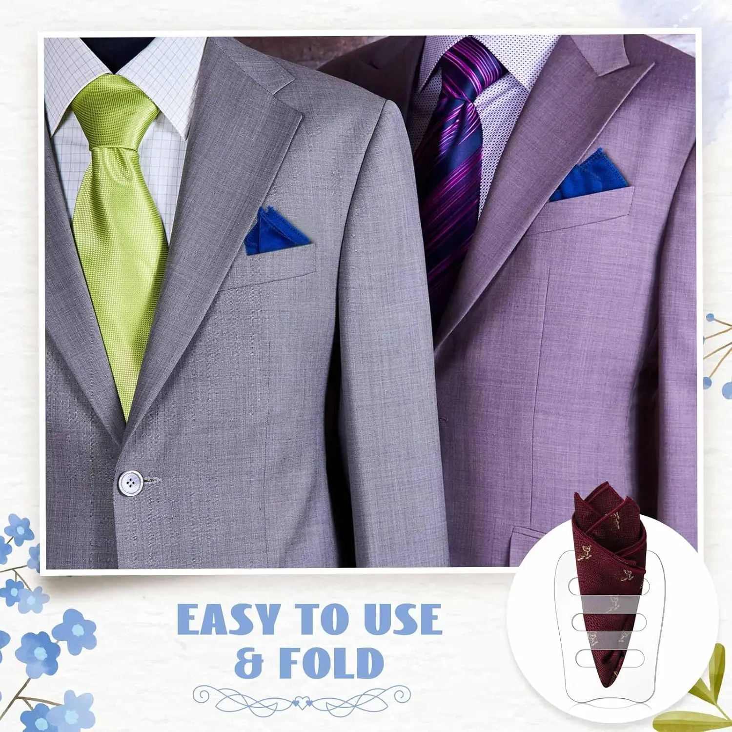 حامل مربع للجيب غير مرئي للرجال، منظم مربع للجيب الأسود، ملحقات Tux للسترات الرجالية