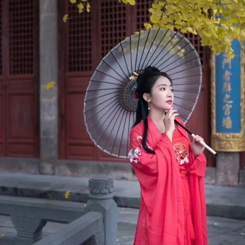Japanese Chinese Style Ancient Style Long Handle Silk Oil Paper Umbrella Cos Women Wind Umbrella Parapluie Paraplu Sombrilla
