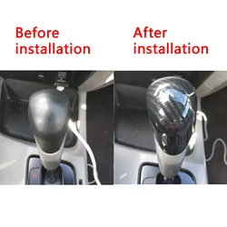 Carbon Fiber Car Automatic Gear Shift Knob Decoration Cover for Honda Civic 9Th AT 2012 2013 2014