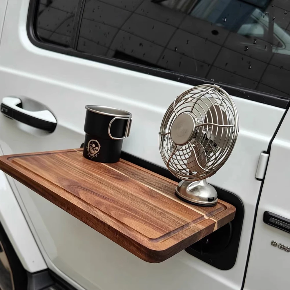 Quick Setup Car Side Mount Foldable Wooden Table Heavy Duty Portable Desk for Outdoor Camping Picnic SUV Off‑Road Vehicle Travel view 3