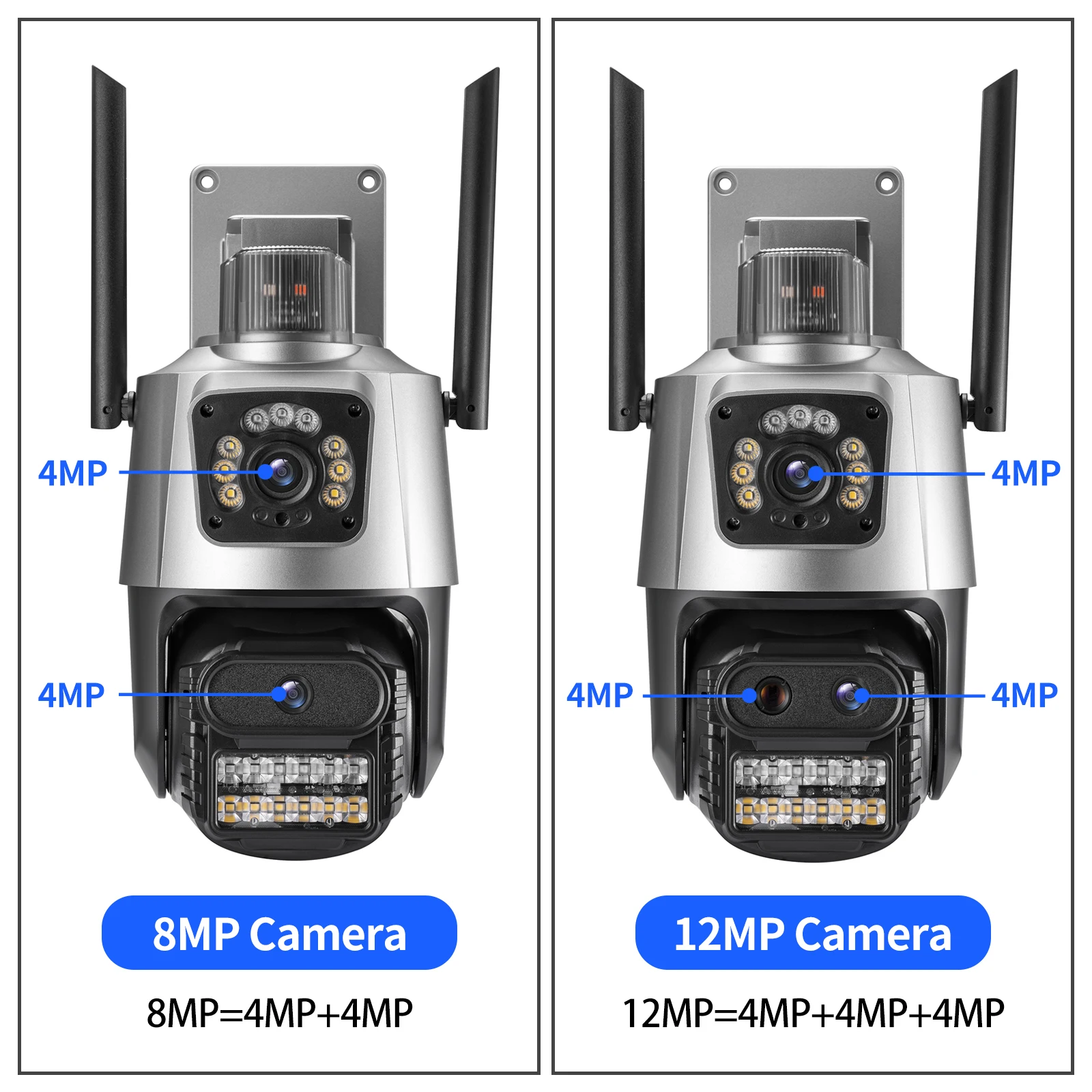 Imagem -05 - Câmera de Vigilância por Vídeo ao ar Livre Câmera Ptz Alarme de Rastreamento Automático Multilente Wifi Rastreamento Automático Onvif Icsee 4k hd ip 12mp Zoom 8x