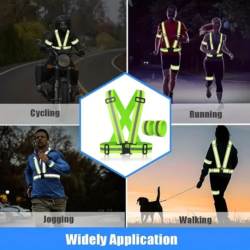 New Hot Selling High Brightness Reflective Strap Night Running Cycling Protective Elastic Strap One Protective Reflective Vest