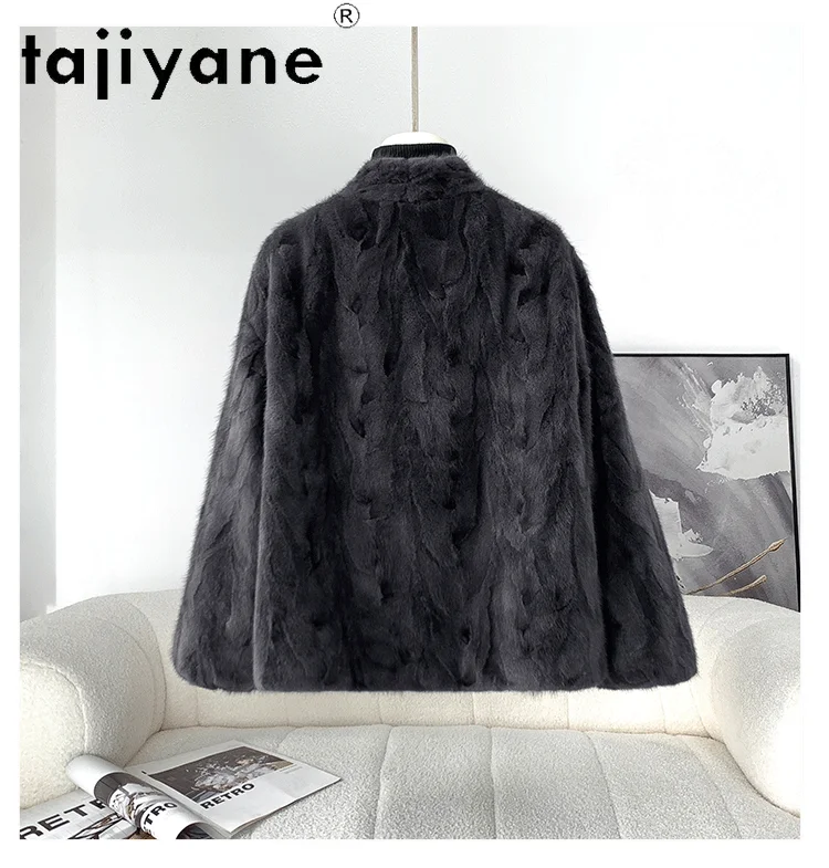 TAJIYANE 100% Natural Mink Fur Coat Women V-neck Real Fur Jacket Winter Woman Clothing 2025 Luxury Furry Jackets шуба женская