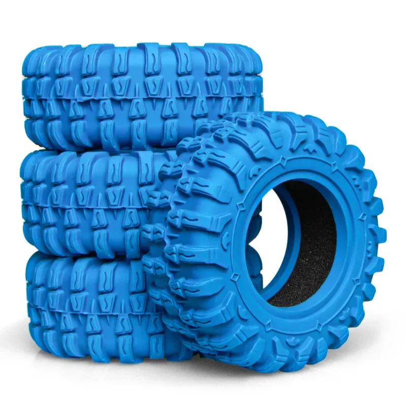 4PCS 1.45Inch Ultra Soft Sticky Rubber Tires for 1/18TRX4M 1/24 SCX24 FMS RC Crawler Upgrade Wheels