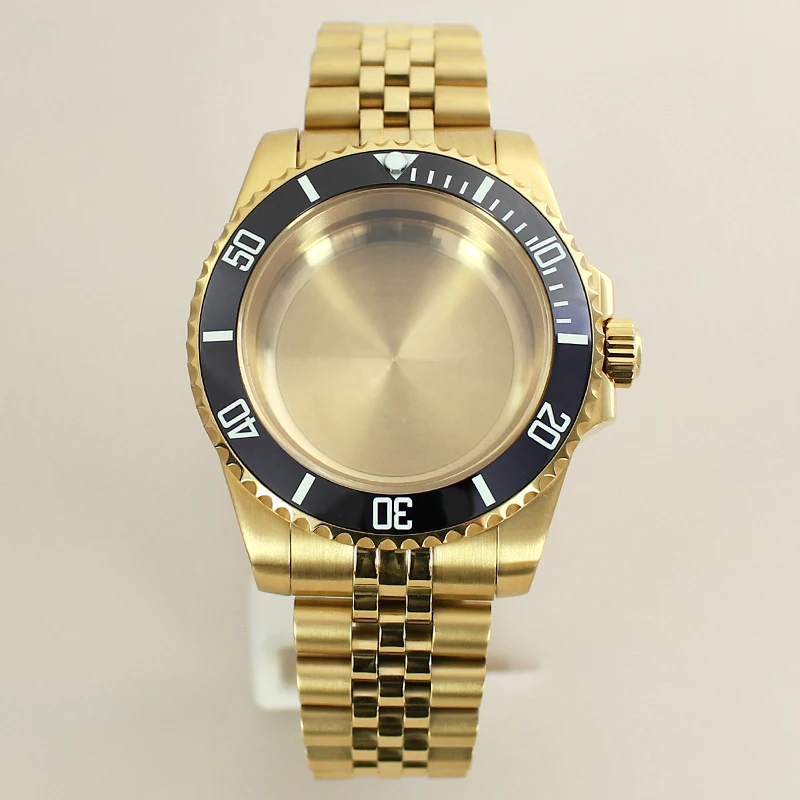 NH34 40mm For NH35 NH36 NH34 NH38 4R36 Miyota 8215 Eta 2824 Movement SUB Watch Case Jubilee Bracelet Sapphire Glass Slide Buckle