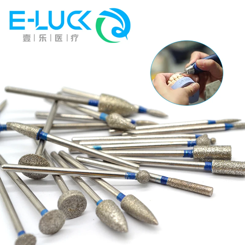 20Pcs Dental Diamond Grinding Bur Drill HP 2.35mm Shank Low Speed Polishing Burs for Polishing Smoothing  Dental Burs