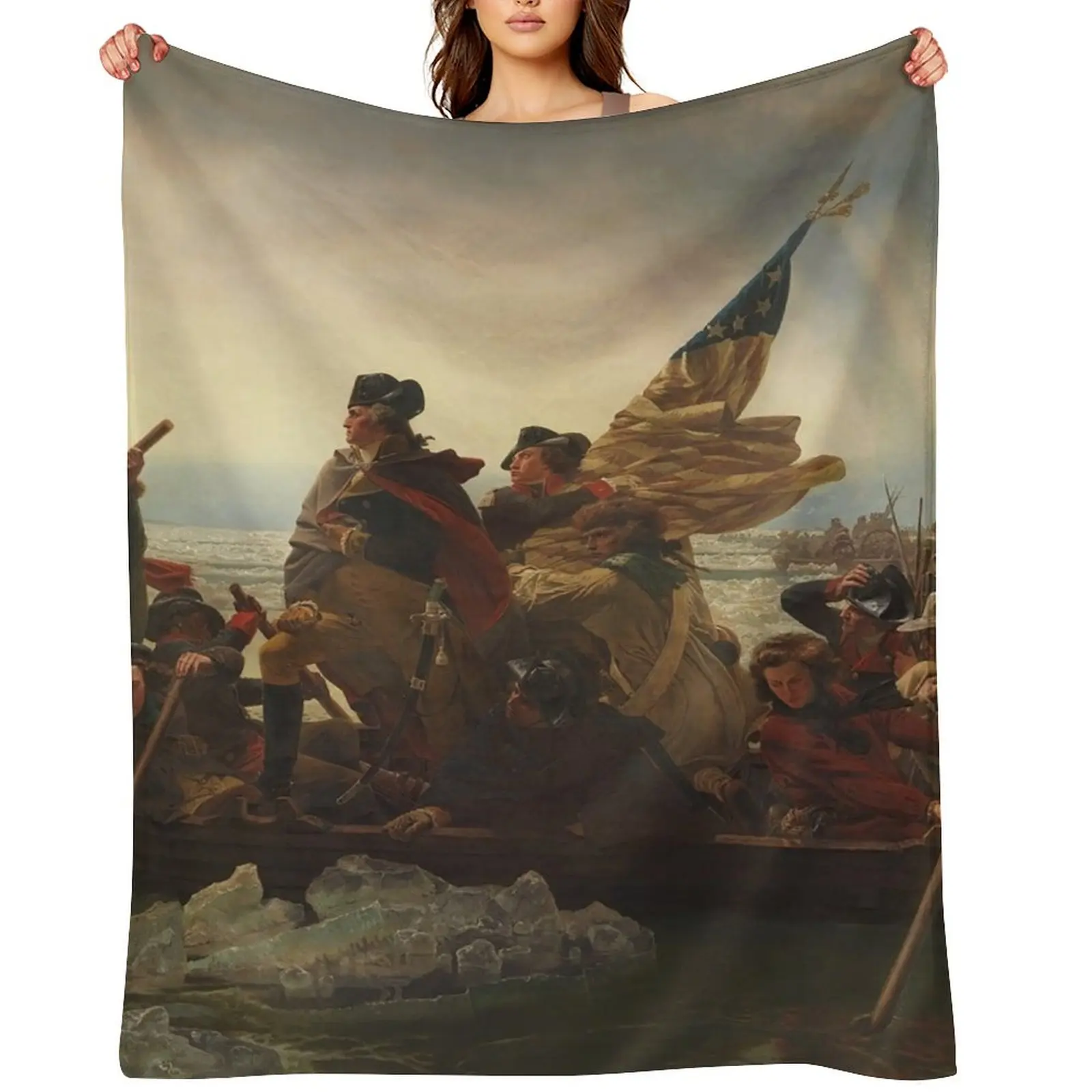 

Washington Crossing the Delaware Throw Blanket Hairy Soft Beds Decorative Sofa Luxury Thicken Blankets