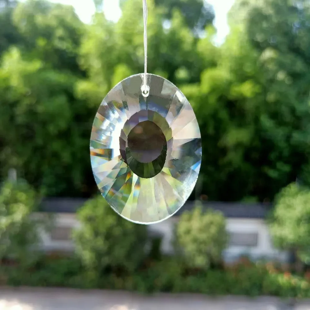 

50MM Clear K9 Crystal Bird Nest Pendant Faceted Glass Prism Suncatcher Chandelier Hanging Ornament Decoration Accessories