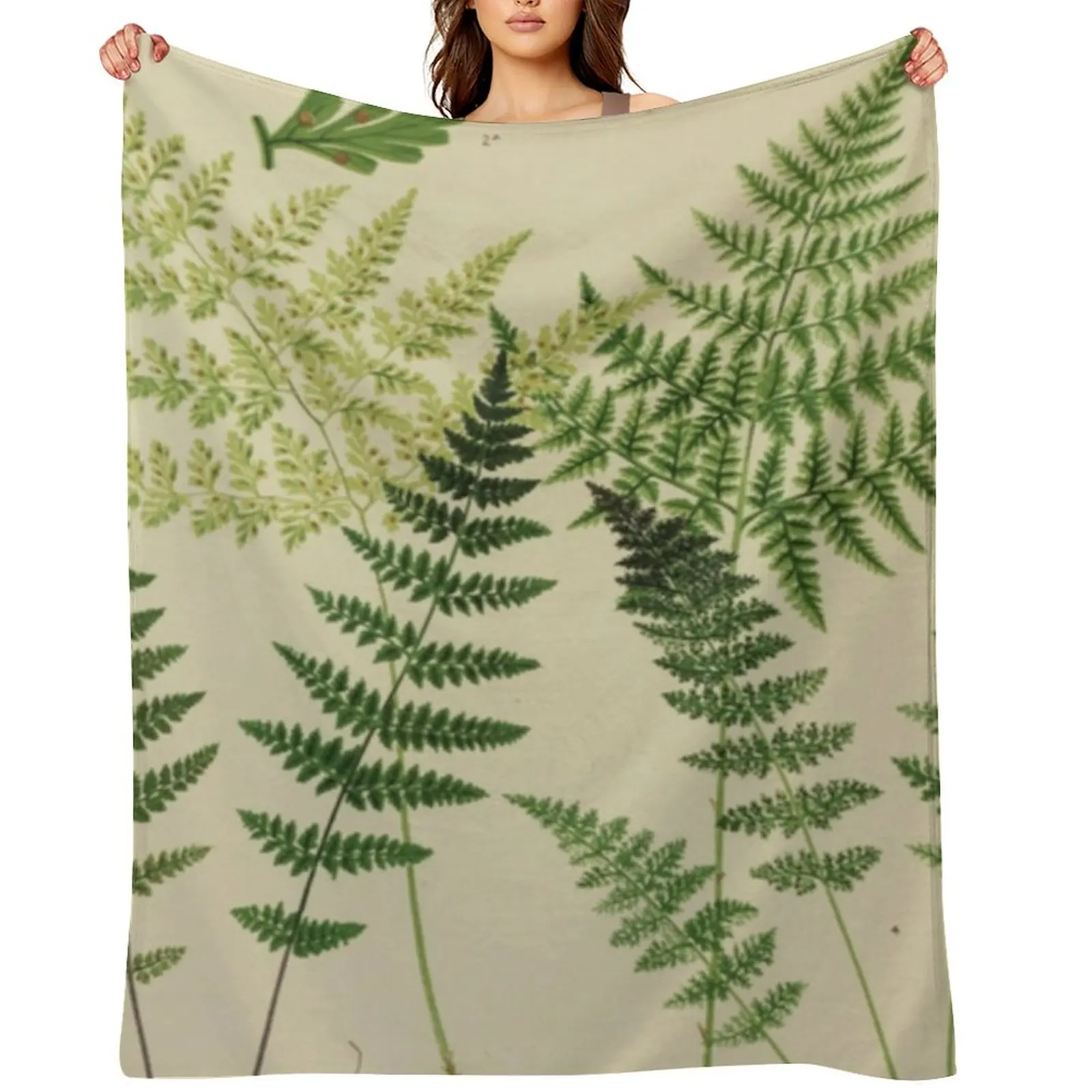 

Botanical Ferns Throw Blanket Softest Comforter Multi-Purpose Thermal Blankets