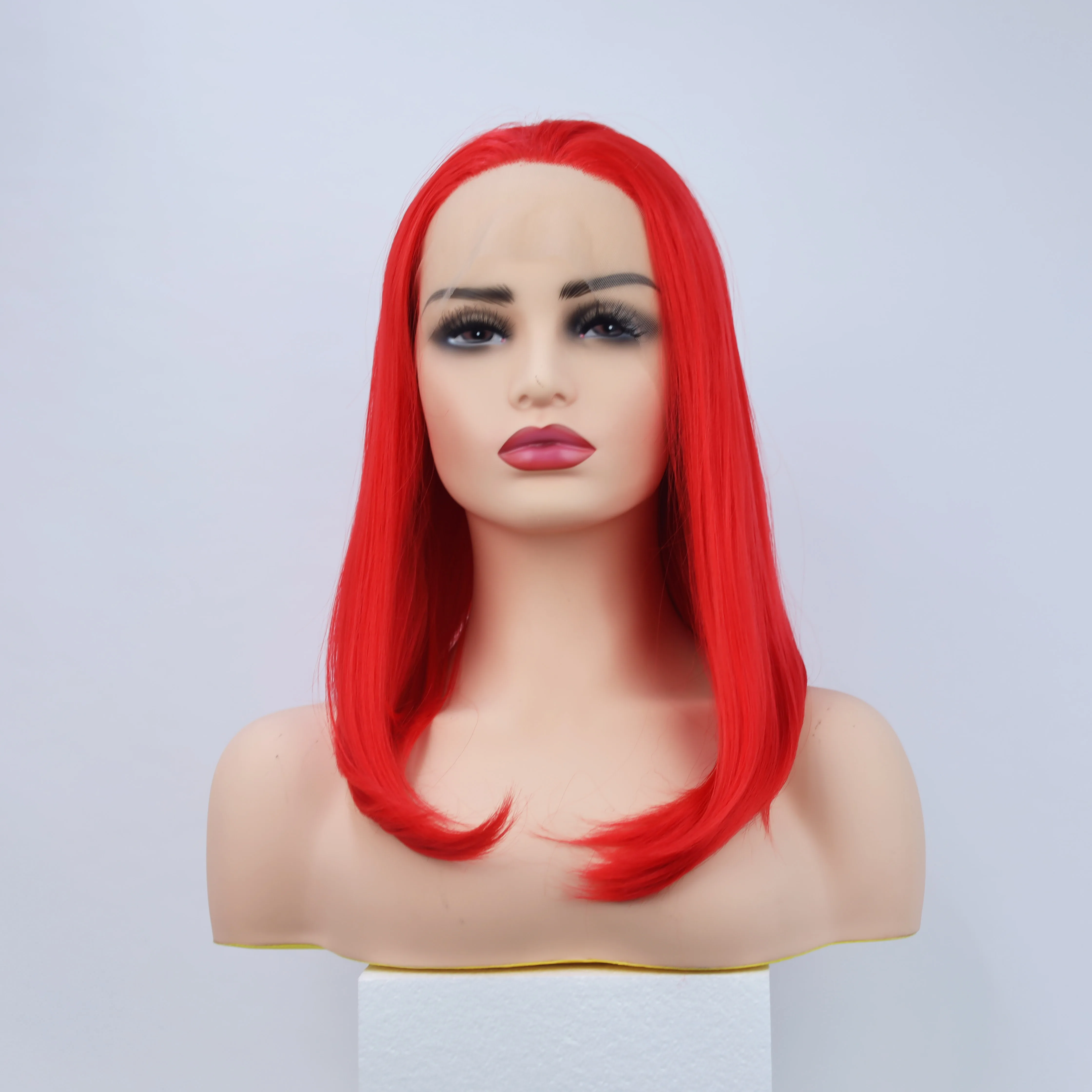 Fashion Straight Wig Synthetic Lace Front Wigs Orange Female Lace Wig 13X3 For Women Cosplay Hair Daily Use