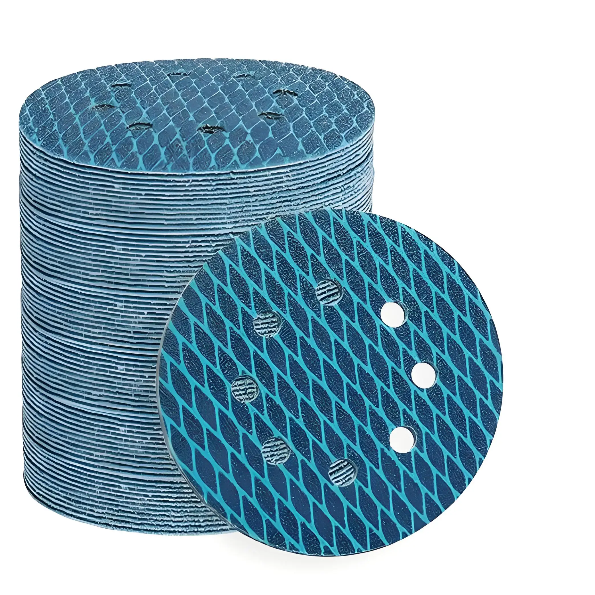 10 stuks 5-inch 8-gaats diamantvormige schuurschijven met zelfklevende achterkant, verkrijgbaar in korrels 40/60/80/100/120/150/180/240/320, geschikt voor orbitale en excentrische schuurmachines, - afbeelding 2