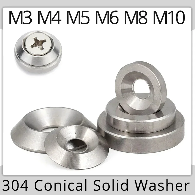 Countersunk Washer M3 M4 M5 M6 M8 M10 Conical Solid Flat Gasket Concave and Convex Tapered Cone Conical Stainless Steel Washers