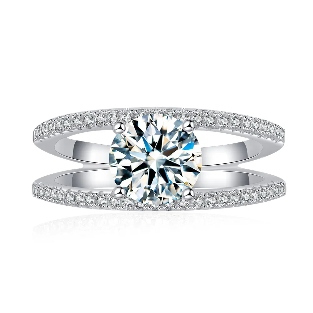 

1.25ct 7mm Eight Hearts Eight Arrows Zircon 925 Sterling Silver Wedding Ring Women