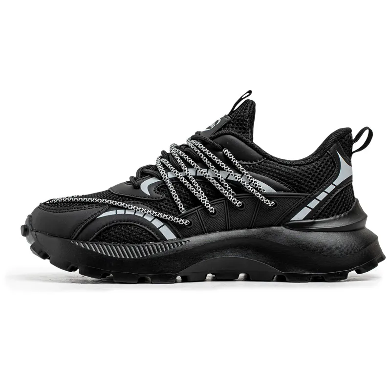 

Men's motorcycle shoes, big toe leather shoes, mesh fabric, dad shoes, casual sports shoes