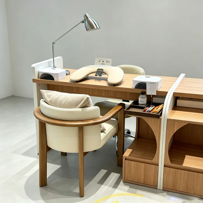 Brown Storage Nail Salon Tables Modern Drawers Korean Luxury Vanity Makeup Desks Designer Mesa Manicura Beauty Salon Furniture