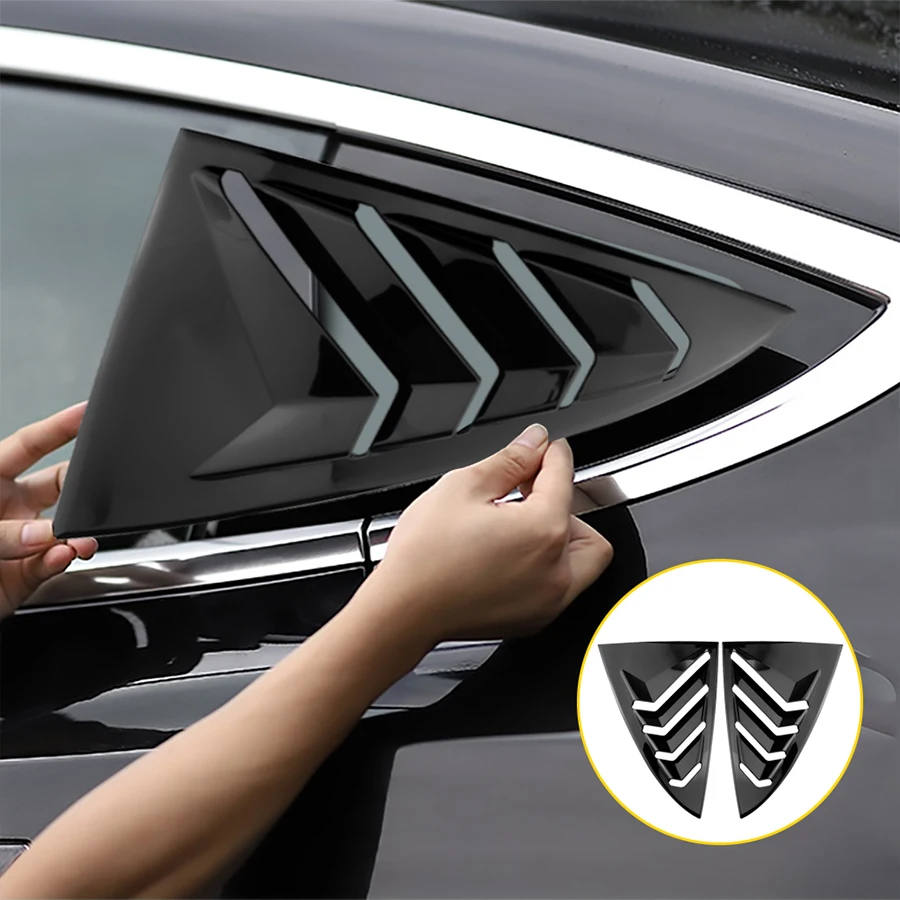 Tesla Model 3+ Rear Side Blind Window Rear Triangle Window Spoiler Louver Carbon Fiber New Model3 Highland 2024 Accessories