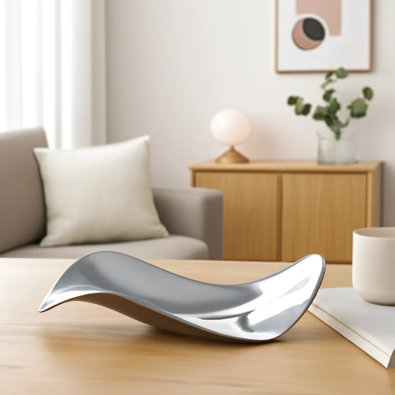 

‌ Декор журнального столика, аксессуары для дома, современный поднос для фруктов из нержавеющей стали - роскошное блюдо для закусок, европейская тарелка с сухими фруктами,