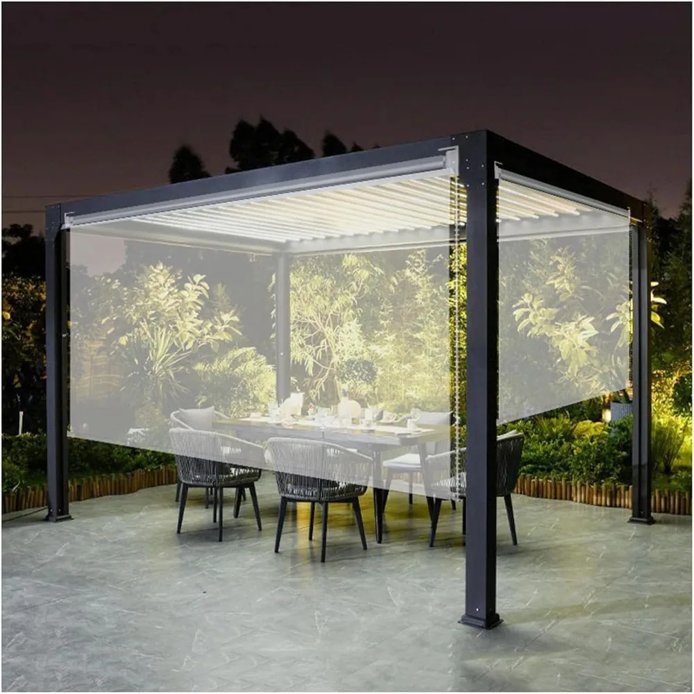 

HD Transparent Roll Up Curtain,PVC Outdoor Windproof Clear Vinyl Roller Shades,Blinds Blackout Roller Blinds