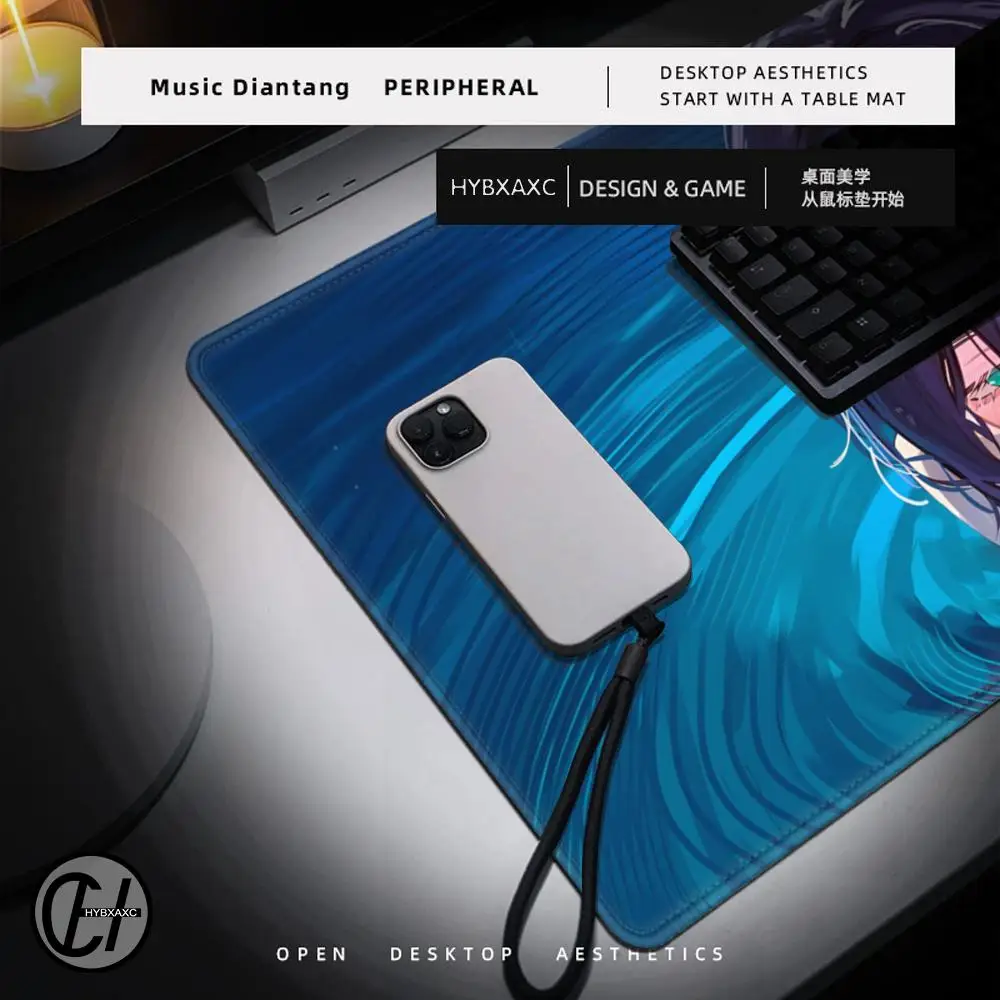 Mouse Pad Laptop Kawaii Anime Girl Reze Keyboard Pad PC Black And White Flower Desktop Mouse Mat C-chainsaw Man Gaming Mousepad 3