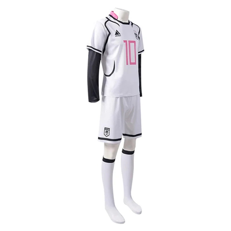 2025 novo sae itoshi cosplay anime traje azul bloqueio role play meninos camiseta shorts conjunto de futebol roupas esportivas homem festa de halloween aa