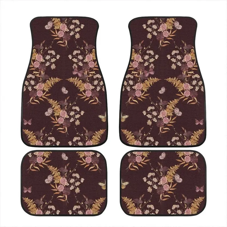 

Boho Flowers Car Mats, Car Accessories For Women, Floral Car Floor Mats, Cute Car Accessories, Boho Car Mat, Cute Car Mats, Cott