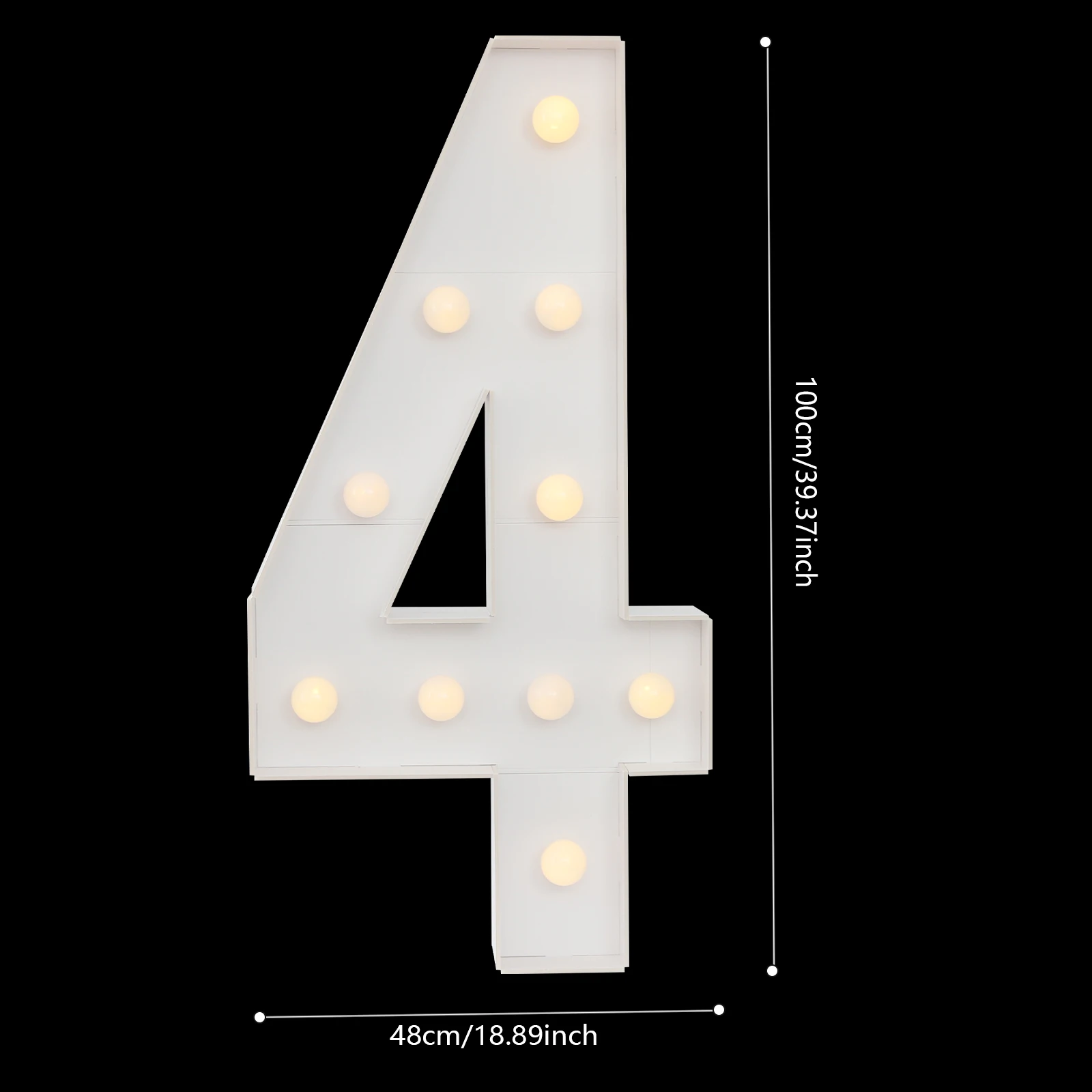 1 STKS 0-9 Reuze nummer LED-lamp 100*48 cm DIY Verjaardag Nummer Jubileum Decoratie Voor Thuis Bruiloft Feest Verjaardag Kerstmis