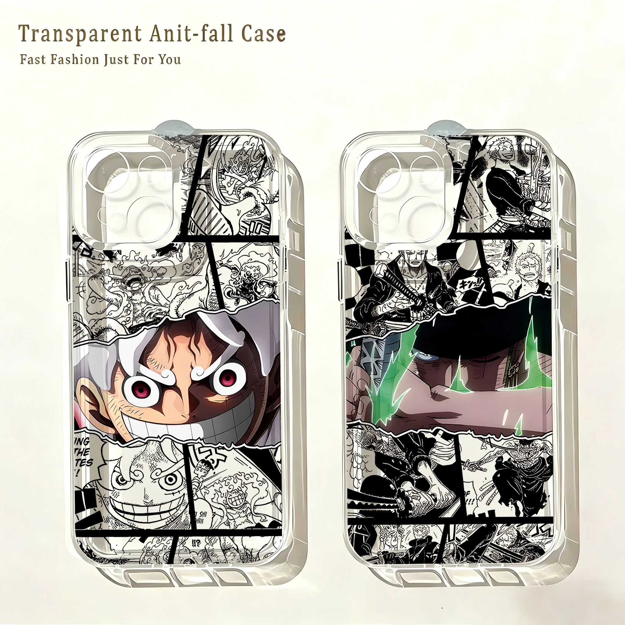 Anime New Black Pieces Hot Ones Luffys Phone Case For Samsung Galaxy S26 S25 S24 S23 S22 FE Edge Plus Ultra Lite 5G Clear Cover