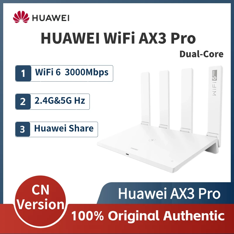 Huawei-enrutador WiFi AX3 Pro versión china, amplificador de doble núcleo, enrutador inalámbrico 2,4 y 5G, 6 + 3000Mbps, repetidor NFC