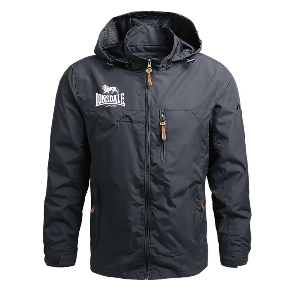 

2024 Men New Lonsdale High Quality Jackets Zipper Hoodies Printing Waterproof Wind Breaker Casual Coat Autumn Man Top Clothing