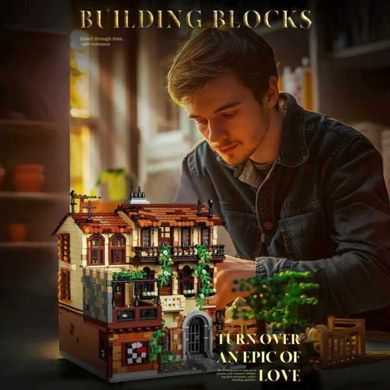 Zestaw do budowania domu Juliet, ponad 3800 elementów |   Figurki budynków z czasów starożytności europejskiej |   Zestaw upominkowy na Halloween i Boże Narodzenie